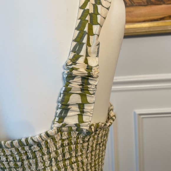 Green and White Sleeveless Mini Dress - Picture 3 of 5